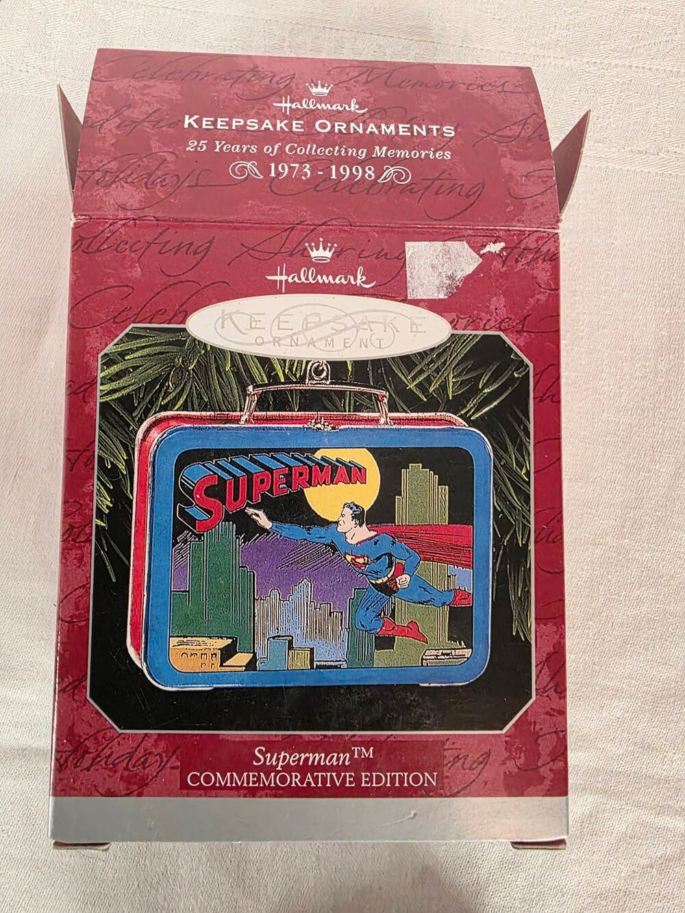 Vtg 1998 Hallmark Superman Lunch Box Commerative Edition Ornament  Original Box